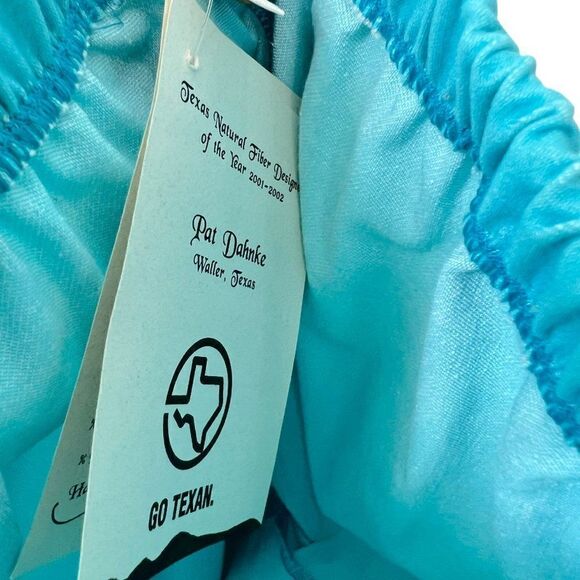 NEW Pat Dahnke Turquoise Blue Capris with Fringed Hem Beading, Size Small - Picture 10 of 10